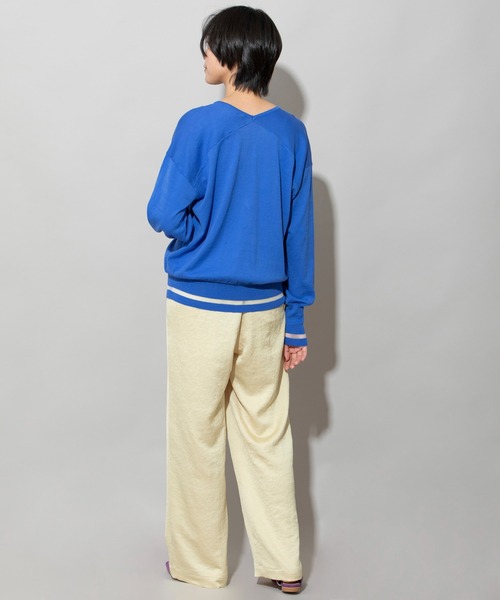 Munich（ミューニック）の「マーセライズコットンニットＶネックプルオーバー（ニット/セーター・レディース・ブラック/ブルー/ピンクベージュ・FREE）」の21枚目の写真