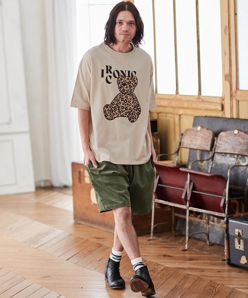 CAMBIO（カンビオ）の「mt8406- レオパード×花柄ベアプリントビッグシルエットTシャツ（Tシャツ/カットソー・メンズ・ホワイト/ベージュ/ブルー系その他・S/M/L/XL）」の17枚目の写真