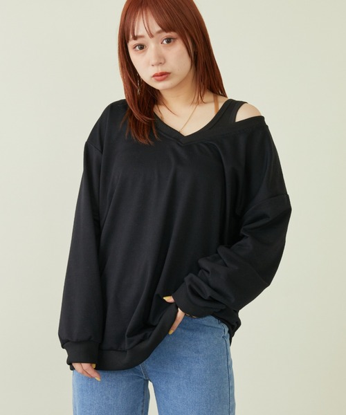mebole(メボレ)の「Vネックスウェット+タンクトップセット(スウェット・レディース・ホワイト/グレー/ブラック・FREE)」の4枚目の写真
