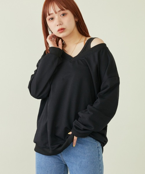 mebole(メボレ)の「Vネックスウェット+タンクトップセット(スウェット・レディース・ホワイト/グレー/ブラック・FREE)」の5枚目の写真