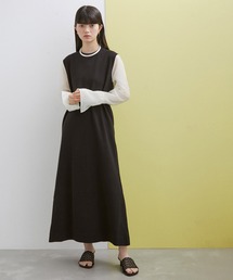 【WEB限定(一部店舗展開あり)】シアースリーブジャージーワンピース