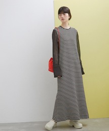 【WEB限定(一部店舗展開あり)】シアースリーブジャージーワンピース