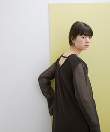【WEB限定(一部店舗展開あり)】シアースリーブジャージーワンピース