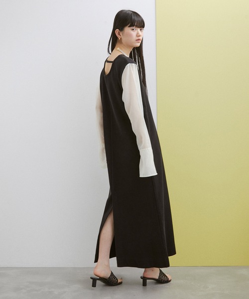 ADAM ET ROPE' シアースリーブジャージーワンピース ADAM ET ROPE'（アダムエロペ）の「【WEB限定(一部店舗展開あり