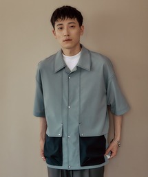 ステッチコンビオーバーシャツ