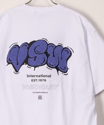 【VISION STREET WEAR/ヴィジョンストリートウェア】VSWバルーンロゴ刺繍Tシャツ/バックプリント/ビッグシルエット