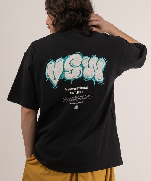 VISION STREET WEAR(ヴィジョンストリートウェア)の「【VISION STREET WEAR/ヴィジョンストリートウェア】VSWバルーンロゴ刺繍Tシャツ/バックプリント/ビッグシルエット(Tシャツ/カットソー・メンズ・ホワイト/ブラック/ライトグリーン・M/L/XL)」の10枚目の写真