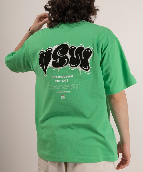 VISION STREET WEAR(ヴィジョンストリートウェア)の「【VISION STREET WEAR/ヴィジョンストリートウェア】VSWバルーンロゴ刺繍Tシャツ/バックプリント/ビッグシルエット(Tシャツ/カットソー・メンズ・ホワイト/ブラック/ライトグリーン・M/L/XL)」の20枚目の写真