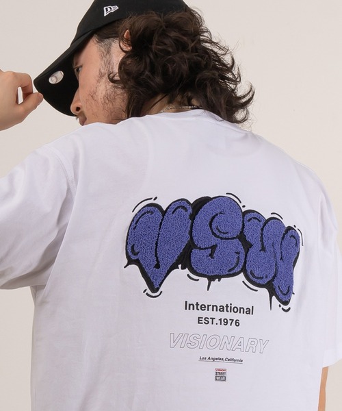 VISION STREET WEAR(ヴィジョンストリートウェア)の「【VISION STREET WEAR/ヴィジョンストリートウェア】VSWバルーンロゴ刺繍Tシャツ/バックプリント/ビッグシルエット(Tシャツ/カットソー・メンズ・ホワイト/ブラック/ライトグリーン・M/L/XL)」の15枚目の写真