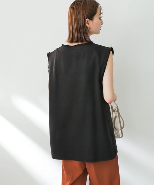 SENSE OF PLACE by URBAN RESEARCH（センスオブプレイスバイアーバンリサーチ）の「ツイードVネックフリンジジレ（ベスト・レディース・ブラック/グレー系その他/ベージュ系その他・ONE）」の14枚目の写真