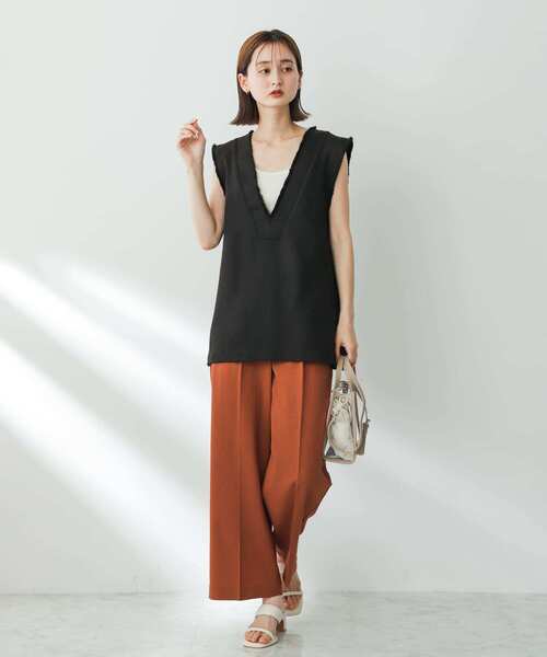 SENSE OF PLACE by URBAN RESEARCH（センスオブプレイスバイアーバンリサーチ）の「ツイードVネックフリンジジレ（ベスト・レディース・ブラック/グレー系その他/ベージュ系その他・ONE）」の15枚目の写真