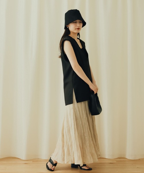 SENSE OF PLACE by URBAN RESEARCH（センスオブプレイスバイアーバンリサーチ）の「ツイードVネックフリンジジレ（ベスト・レディース・ブラック/グレー系その他/ベージュ系その他・ONE）」の20枚目の写真