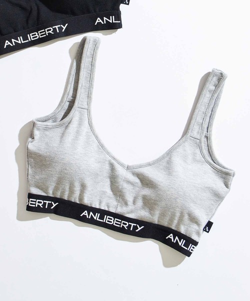 ANLIBERTY ANAP（アンリバティアナップ）の「tapelogo-bratop-B（チューブトップ・レディース・グレー/ブラック・M/S）」の2枚目の写真