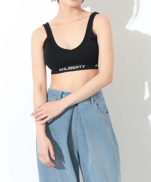 ANLIBERTY ANAP（アンリバティアナップ）の「tapelogo-bratop-B（チューブトップ・レディース・グレー/ブラック・M/S）」の6枚目の写真
