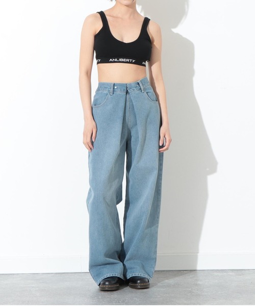ANLIBERTY ANAP（アンリバティアナップ）の「tapelogo-bratop-B（チューブトップ・レディース・グレー/ブラック・M/S）」の3枚目の写真