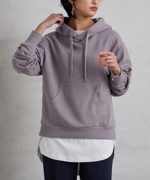for/c（フォーシー）の「裏毛パーカー【サスティナブル】（パーカー・レディース・オレンジ/グレー/グリーン/ホワイト/ブラック/ベージュ・M/L/LL）」の3枚目の写真