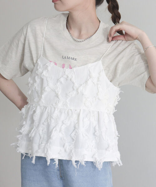 fredy emue(フレディエミュ)の「フリンジ2WAYビスチェ(シャツ/ブラウス・レディース・オフホワイト/チャコールグレー・38)」の18枚目の写真