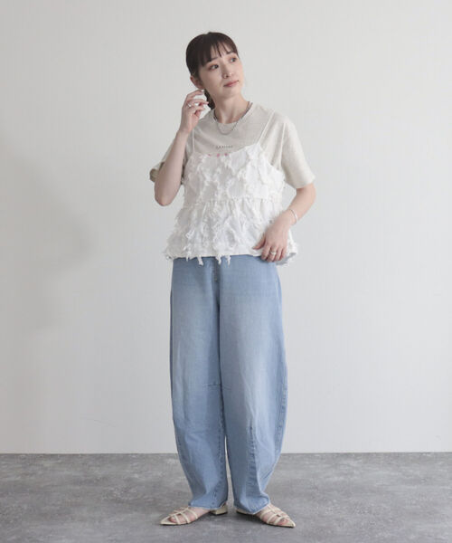 fredy emue(フレディエミュ)の「フリンジ2WAYビスチェ(シャツ/ブラウス・レディース・オフホワイト/チャコールグレー・38)」の3枚目の写真