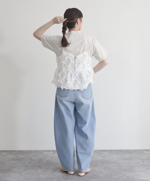 fredy emue(フレディエミュ)の「フリンジ2WAYビスチェ(シャツ/ブラウス・レディース・オフホワイト/チャコールグレー・38)」の7枚目の写真