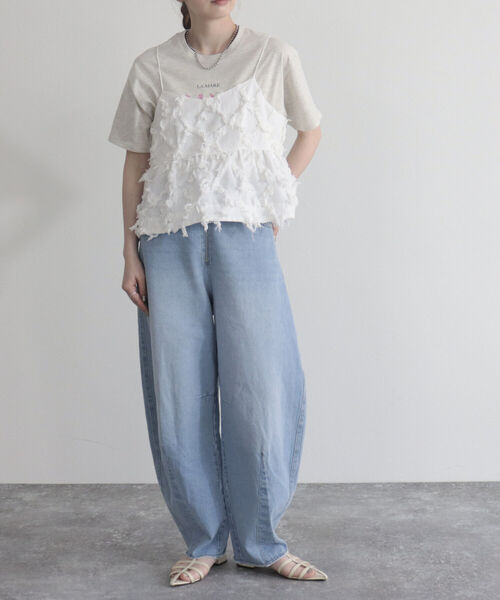 fredy emue(フレディエミュ)の「フリンジ2WAYビスチェ(シャツ/ブラウス・レディース・オフホワイト/チャコールグレー・38)」の11枚目の写真