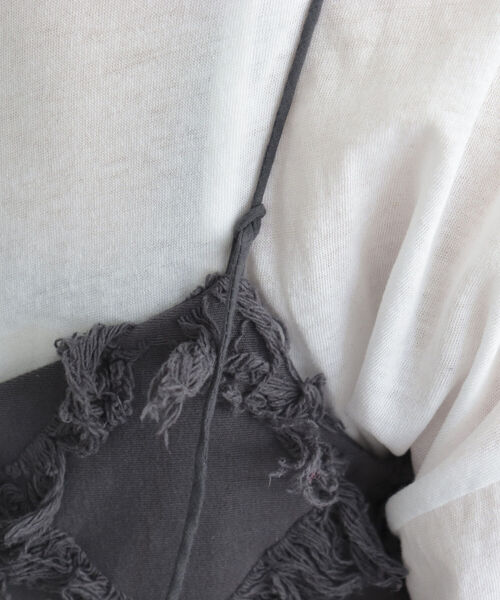 fredy emue(フレディエミュ)の「フリンジ2WAYビスチェ(シャツ/ブラウス・レディース・オフホワイト/チャコールグレー・38)」の9枚目の写真