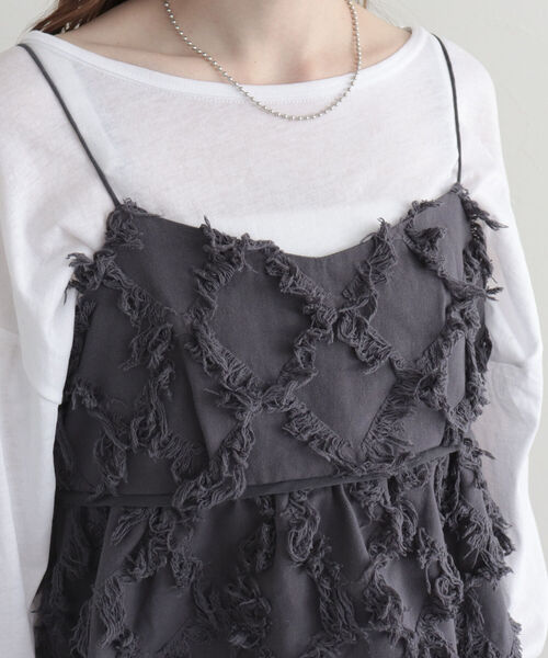 fredy emue(フレディエミュ)の「フリンジ2WAYビスチェ(シャツ/ブラウス・レディース・オフホワイト/チャコールグレー・38)」の13枚目の写真