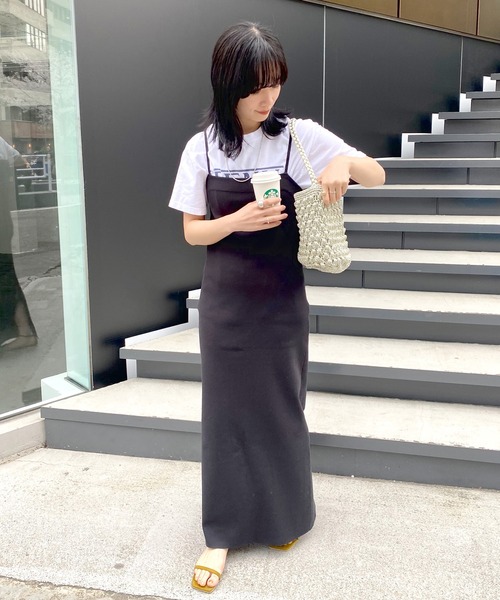 SHENERY(シーナリー)の「総針ニットタイトキャミワンピース(ワンピース・レディース・ブラック/キャメル・38/36)」の9枚目の写真