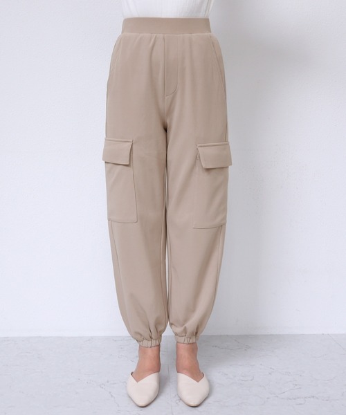 andme（アンドミー）の「梨地ポンチカーゴジョガーパンツ（カーゴパンツ・レディース・カーキ/ライトベージュ/グレイッシュベージュ/ブラック・M/L）」の12枚目の写真