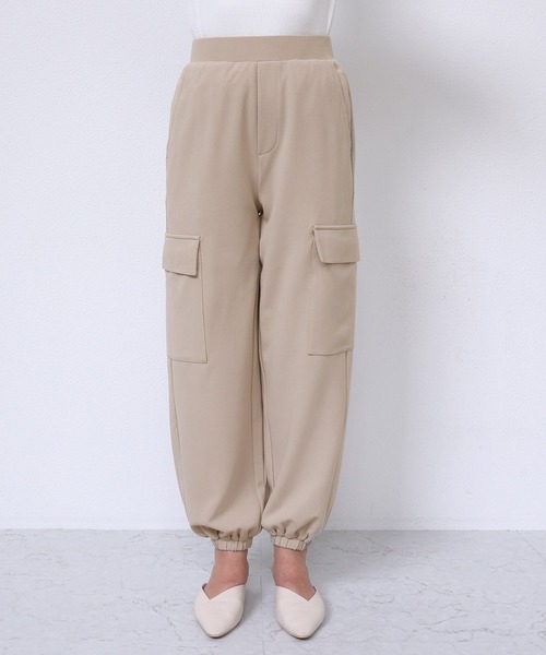 andme（アンドミー）の「梨地ポンチカーゴジョガーパンツ（カーゴパンツ・レディース・カーキ/ライトベージュ/グレイッシュベージュ/ブラック・M/L）」の15枚目の写真