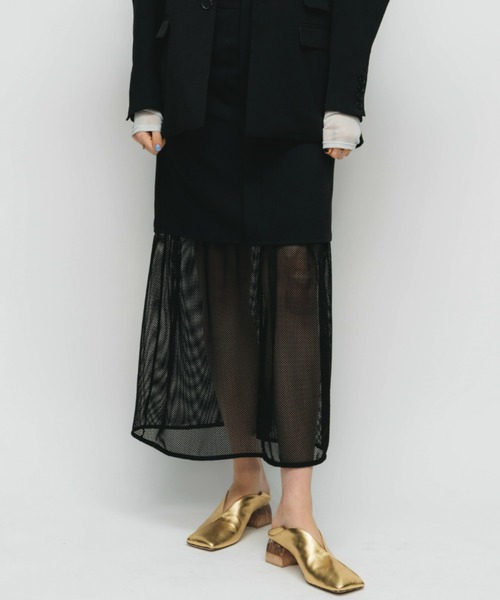 led.tokyo（レッドトウキョウ）の「【led.tokyo】ドッキングメッシュマーメイドスカート（スカート・レディース・グレー/ブラック・2/1）」の9枚目の写真