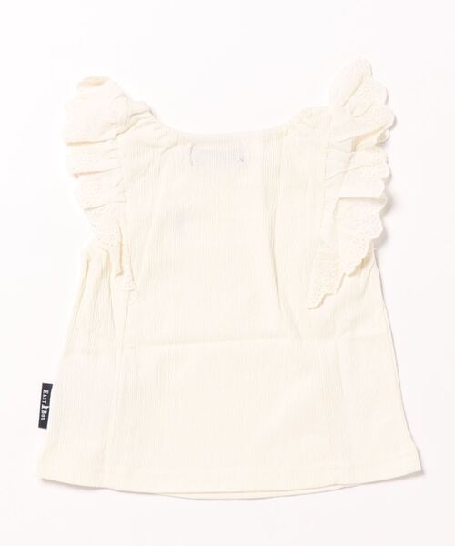 EASTBOY（イーストボーイ）の「EASTBOY イーストボーイ ブランド ロゴ 刺繍 楊柳風 カットブラウス 半袖 シャツ（シャツ/ブラウス・キッズ・アイボリー/モカ/ベージュ・95cm/100cm/80ｃｍ/90cm/130cm/110cm/120cm）」の4枚目の写真