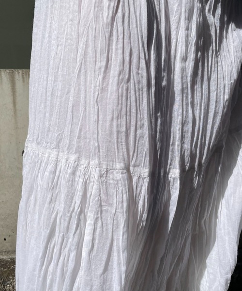 CIAOPANIC（チャオパニック）の「ボイルボリュームロングティアードスカート（スカート・レディース・ブラック/レッド/オフホワイト/グリーン・FREE）」の16枚目の写真