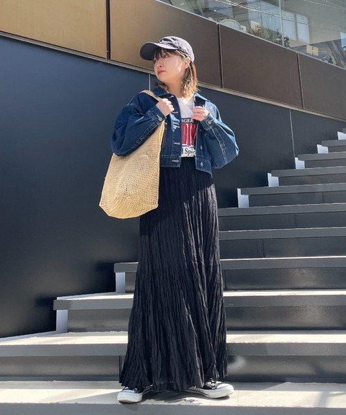 CIAOPANIC（チャオパニック）の「ボイルボリュームロングティアードスカート（スカート・レディース・ブラック/レッド/オフホワイト/グリーン・FREE）」の17枚目の写真