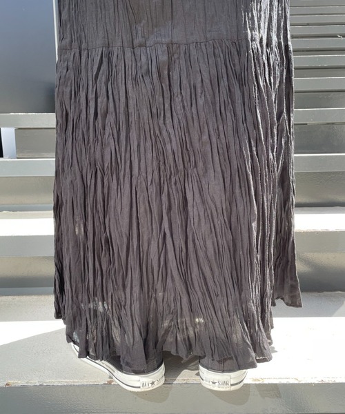 CIAOPANIC（チャオパニック）の「ボイルボリュームロングティアードスカート（スカート・レディース・ブラック/レッド/オフホワイト/グリーン・FREE）」の10枚目の写真