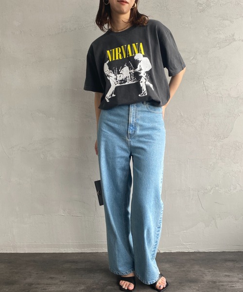 GOOD ROCK SPEED（グッドロックスピード）の「[GOOD ROCK SPEED/グッドロックスピード] NIRVANA プリントTシャツ（Tシャツ/カットソー・レディース・ブラック・F）」の5枚目の写真