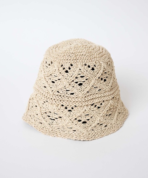 WEGO（ウィゴー）の「WEGO/ナチュラルクロシェハット（ハット・レディース・ベージュ/ブラック・FREE）」の7枚目の写真