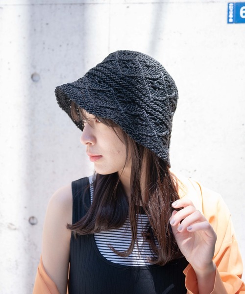 WEGO（ウィゴー）の「WEGO/ナチュラルクロシェハット（ハット・レディース・ベージュ/ブラック・FREE）」の4枚目の写真