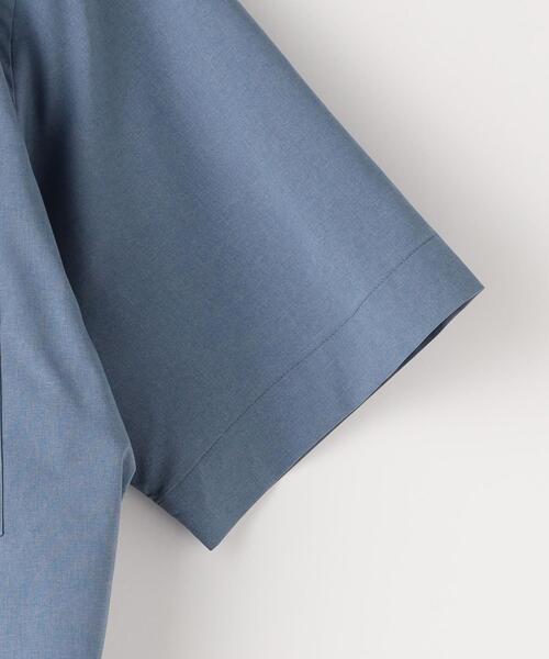 green label relaxing（グリーンレーベルリラクシング）の「ポリエステル ラッカン スタンダード スナップダウン 半袖 ドレスシャツ -ストレッチ・吸水速乾-（ビジネスシャツ・メンズ・ホワイト/ネイビー・S/M/L/XL）」の6枚目の写真