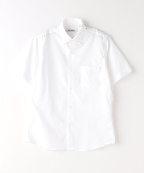 green label relaxing（グリーンレーベルリラクシング）の「ポリエステル ラッカン スタンダード スナップダウン 半袖 ドレスシャツ -ストレッチ・吸水速乾-（ビジネスシャツ・メンズ・ホワイト/ネイビー・S/M/L/XL）」の21枚目の写真