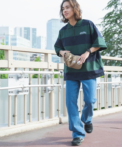 WEGO（ウィゴー）の「WEGO/ヘビーウエイトハーフジップワンポイントT（Tシャツ/カットソー・メンズ・ブラック/グレー/ホワイト系その他5/グリーン系その他5・MEDIUM/LARGE）」の21枚目の写真