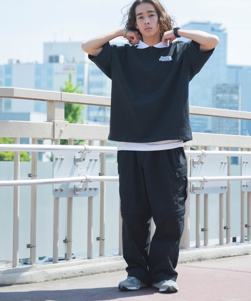 WEGO（ウィゴー）の「WEGO/ヘビーウエイトハーフジップワンポイントT（Tシャツ/カットソー・メンズ・ブラック/グレー/ホワイト系その他5/グリーン系その他5・MEDIUM/LARGE）」の19枚目の写真