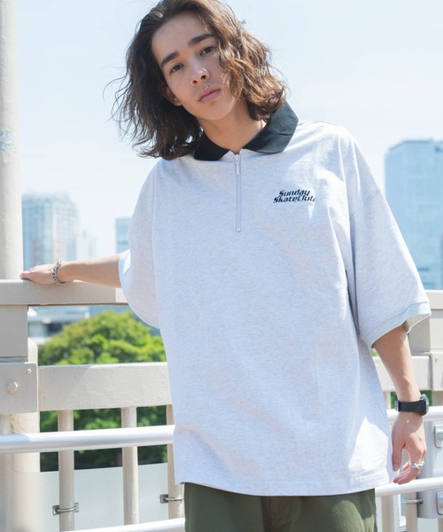 WEGO（ウィゴー）の「WEGO/ヘビーウエイトハーフジップワンポイントT（Tシャツ/カットソー・メンズ・ブラック/グレー/ホワイト系その他5/グリーン系その他5・MEDIUM/LARGE）」の13枚目の写真