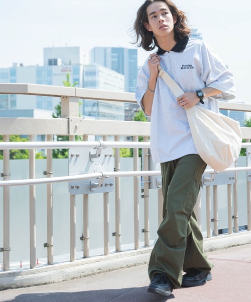 WEGO（ウィゴー）の「WEGO/ヘビーウエイトハーフジップワンポイントT（Tシャツ/カットソー・メンズ・ブラック/グレー/ホワイト系その他5/グリーン系その他5・MEDIUM/LARGE）」の14枚目の写真