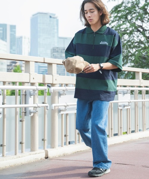 WEGO（ウィゴー）の「WEGO/ヘビーウエイトハーフジップワンポイントT（Tシャツ/カットソー・メンズ・ブラック/グレー/ホワイト系その他5/グリーン系その他5・MEDIUM/LARGE）」の17枚目の写真