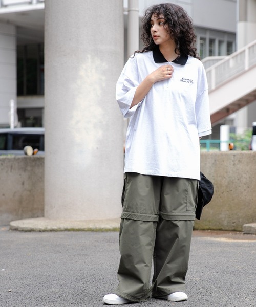 WEGO（ウィゴー）の「WEGO/ヘビーウエイトハーフジップワンポイントT（Tシャツ/カットソー・メンズ・ブラック/グレー/ホワイト系その他5/グリーン系その他5・MEDIUM/LARGE）」の9枚目の写真