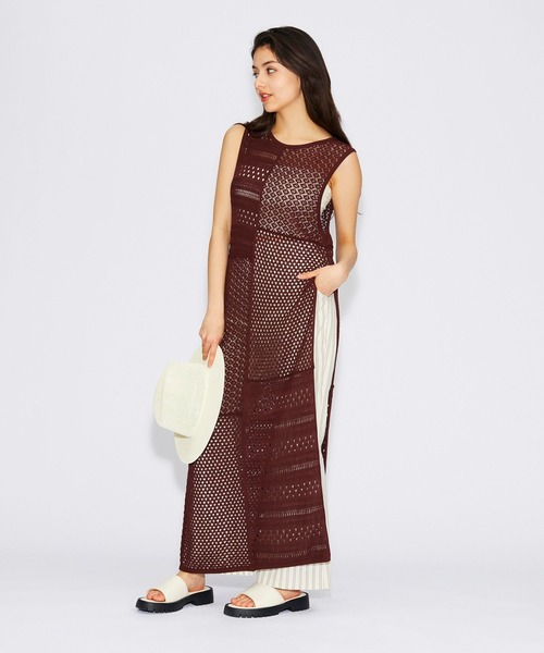 FOREVER 21（フォーエバー トゥエンティーワン）の「切り替えニットロングワンピース（ワンピース・レディース・ブラウン/オフホワイト/グリーン・FREE）」の12枚目の写真