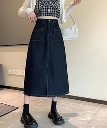 フロントスリットデニムスカート
