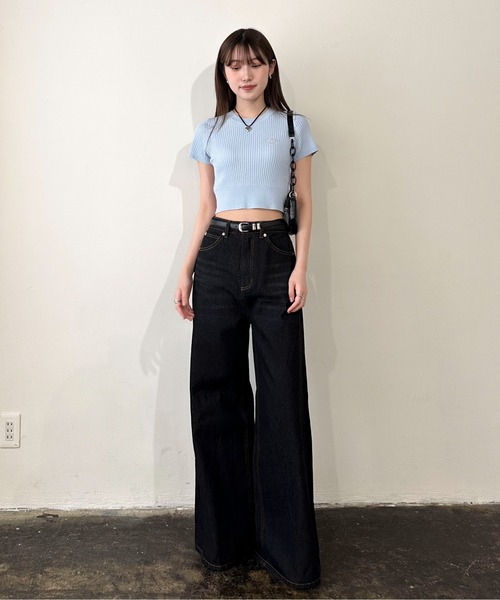 EPIMI E'PIMMY（エピミエピミー）の「オリジナルロゴコンパクトリブニット（ニット/セーター・レディース・オフホワイト/ベージュ/ブラック/ブルー・MEDIUM）」の20枚目の写真