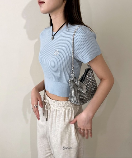 EPIMI E'PIMMY（エピミエピミー）の「オリジナルロゴコンパクトリブニット（ニット/セーター・レディース・オフホワイト/ベージュ/ブラック/ブルー・MEDIUM）」の15枚目の写真