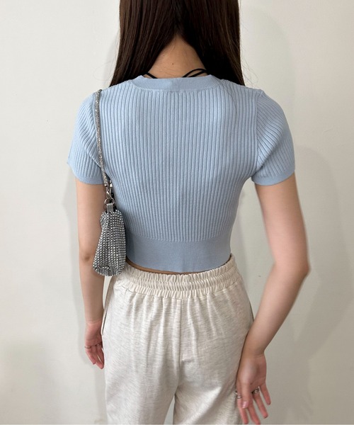 EPIMI E'PIMMY（エピミエピミー）の「オリジナルロゴコンパクトリブニット（ニット/セーター・レディース・オフホワイト/ベージュ/ブラック/ブルー・MEDIUM）」の16枚目の写真